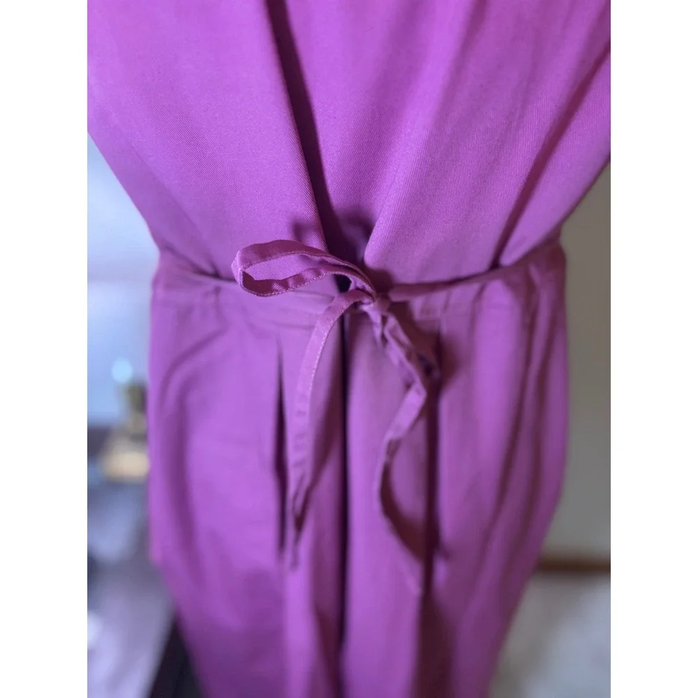 Blair Purple Embroidered Bird Sleeveless Dress Midi Length‎ Cotton Blend